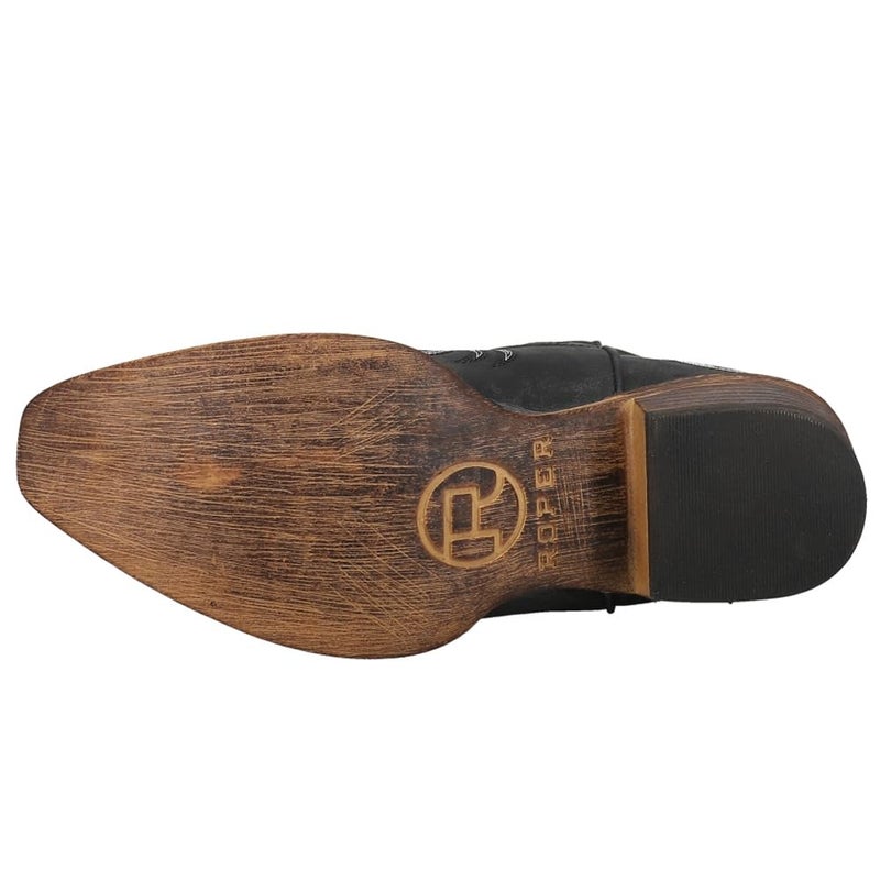 ROPER Womens Riley Embroidered Snip Toe Casual Boots Mid Calf Low Heel 1-2" - Black - Size 10 B - Image 5